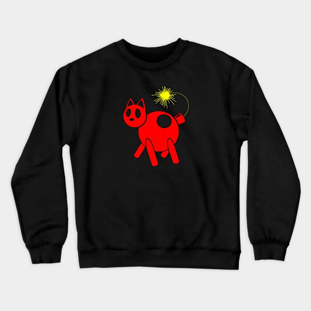 Cat Bomb - Red Crewneck Sweatshirt by BeringerTwit